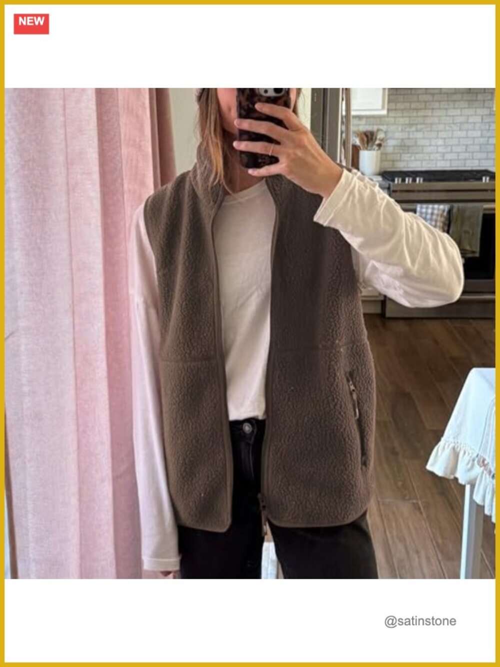 Womens Sherpa Fleece Vest Sleeveless Zip Up Jacket with Pockets Lightweight Warm - Picture 3 of 6